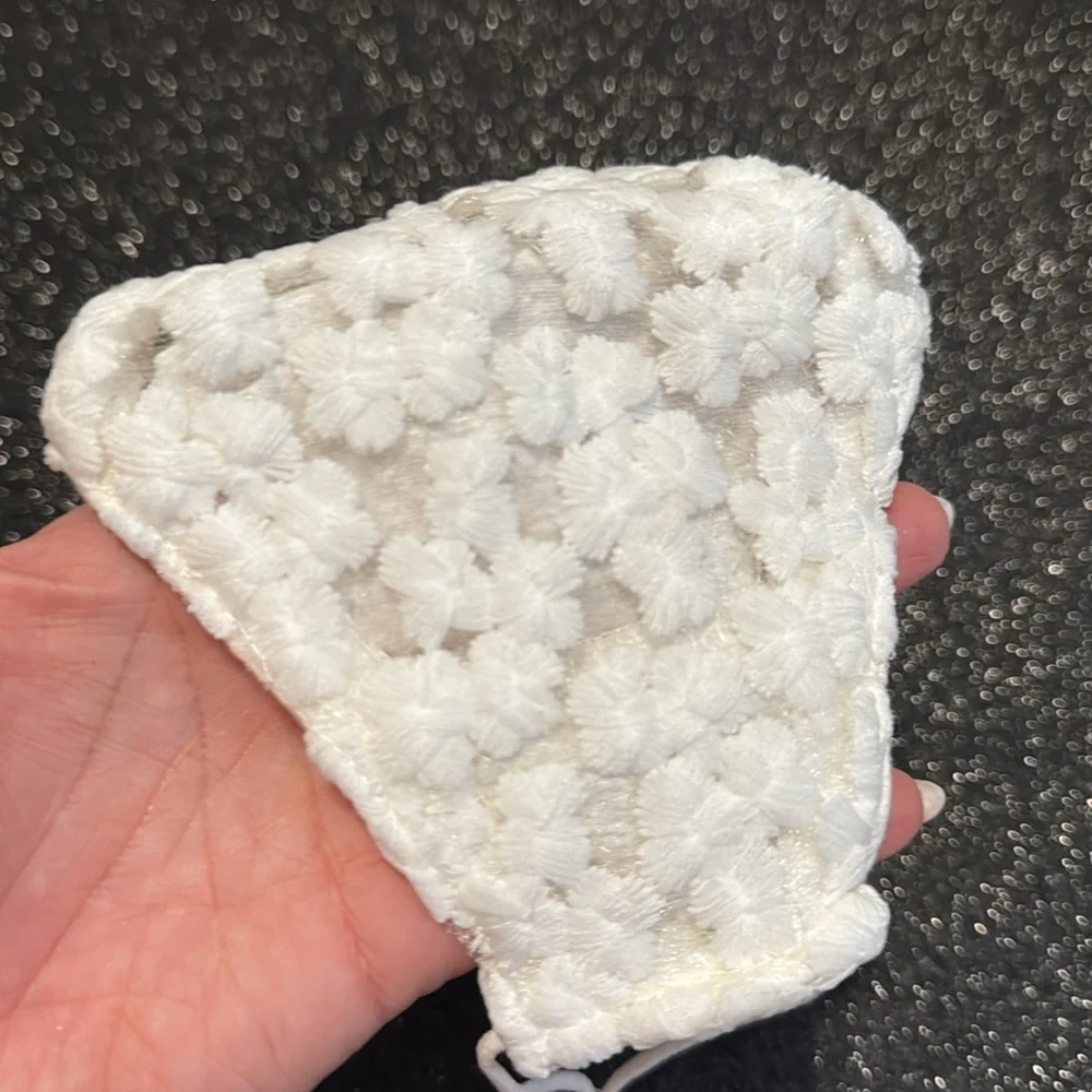 Lele sadoughi white lace like face mask